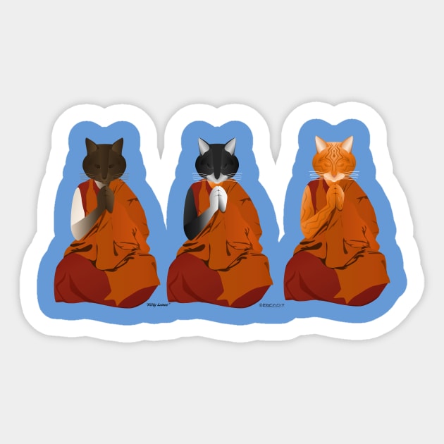 Three Kitty Lamas Sticker by FunkilyMade